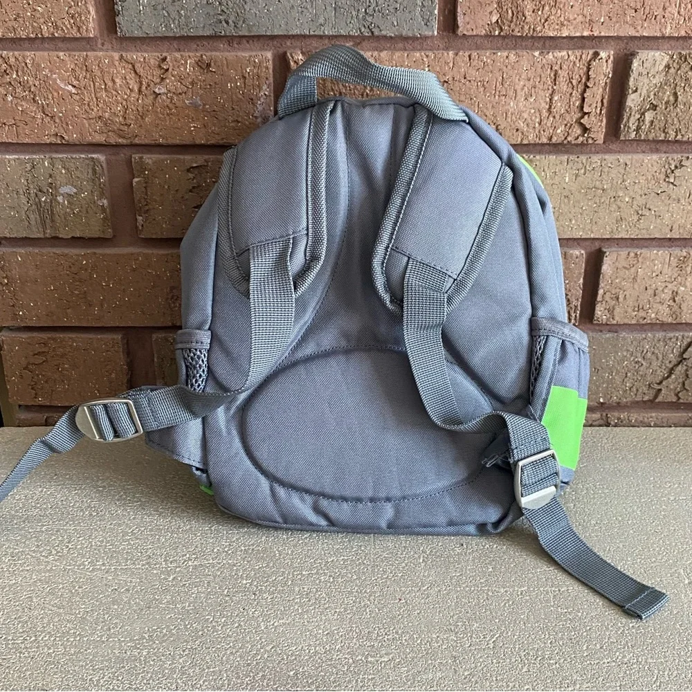 Pottery Barn Kids “Hunter” Green and Gray Striped Small Backpack